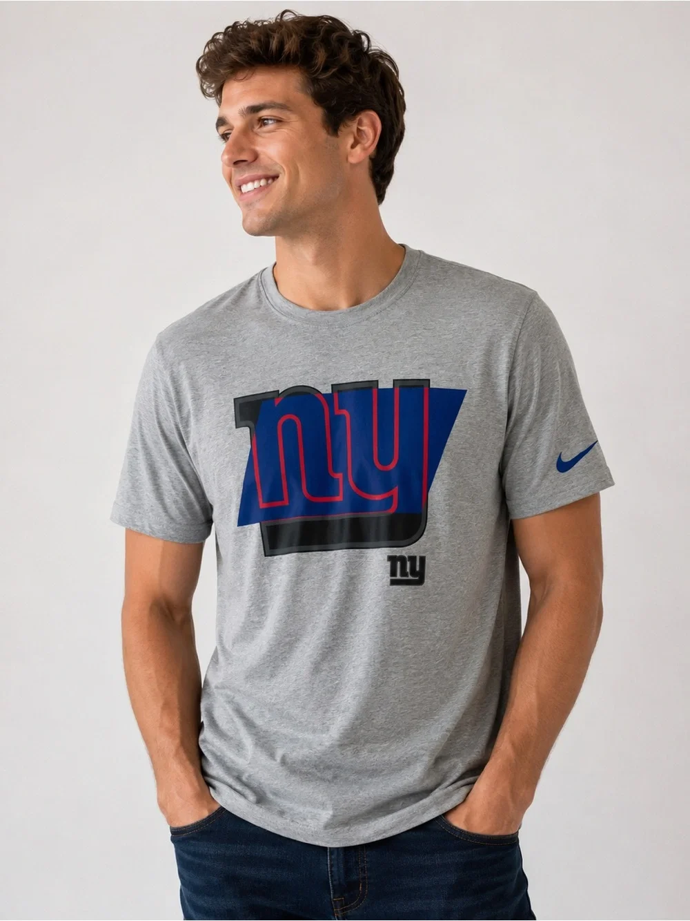 Nike New York Giants Dri-FIT Gray Graphic Tee Shirt Men’s Medium NFL